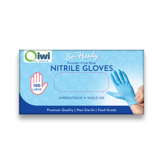 Q Large Nitrile Blue Glove PF 10pk/ctn