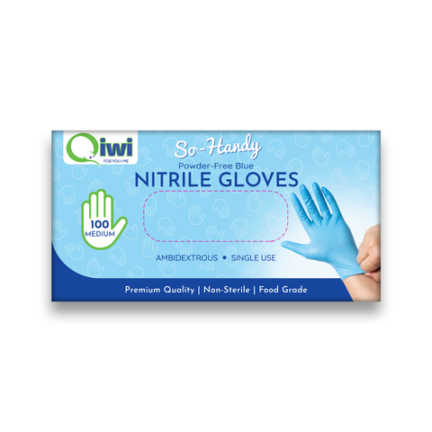 Q Medium Nitrile Blue Glove PF 10pk/ctn