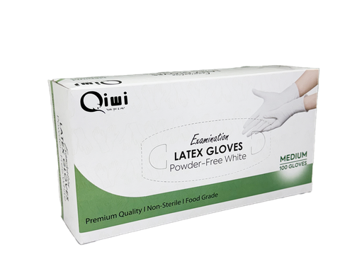 Q Latex Gloves Medium PF 10pk/ctn