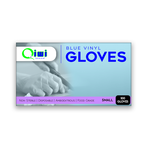 Q Blue Vinyl Glove PF Small 10pk/ctn