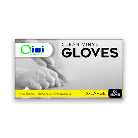 Q Clear Vinyl Gloves PF X-Large 10pk/ctn