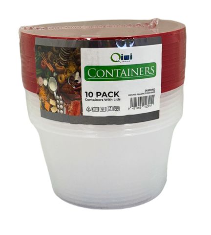 Q Round Cont/Lid 450ml 10pk- 20 Sets/ctn