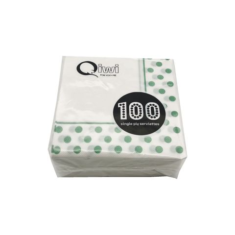 Q Green P/Dot Napkin 100's 3000pcs/ctn