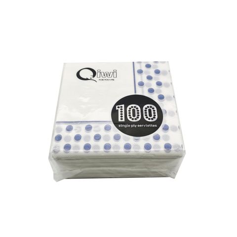 Q Blue P/Dot Napkin 100's 3000pcs/ctn