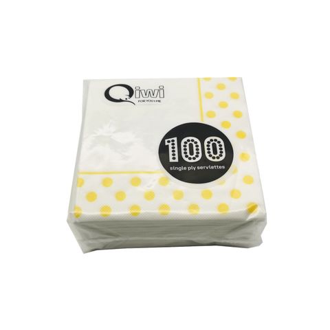 Q Yellow P/Dot Napkin 100's 3000pcs/ctn