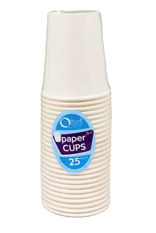 Qiwi 8oz Paper Cups 25pk x 20pkt/ctn