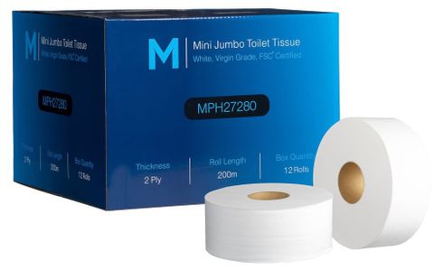 Mini Jumbo T/Tissue 200m 2ply 12rolls