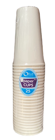 Qiwi 16oz White Paper Cups 25pk x 20/ctn