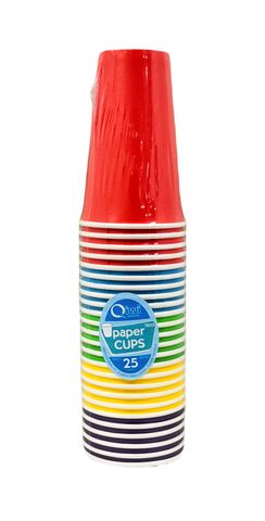 Qiwi 16oz Asst Col Paper Cups 25pk x 20