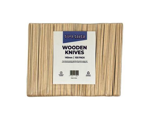 SS Wooden Knife 100pcs x 10pk 1000pcs/ct