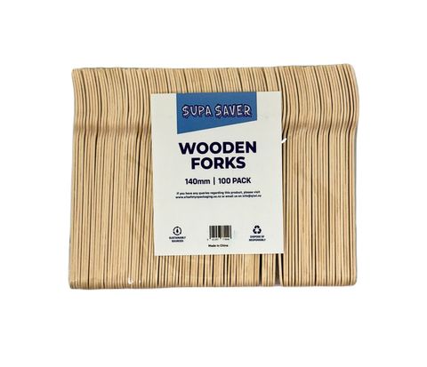 SS Wooden Fork 100pcs x 10pk 1000pcs/ctn