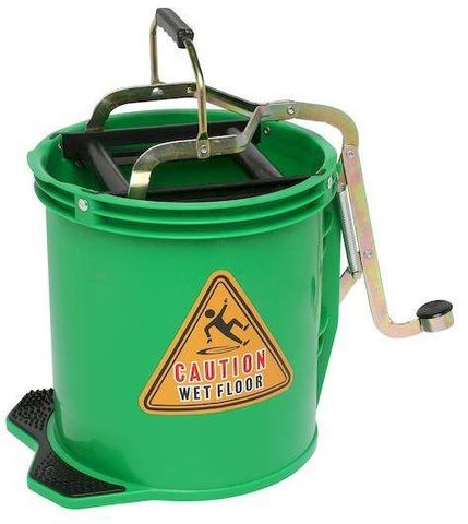 B Mop Wringer Bucket W/Castor HD GREEN