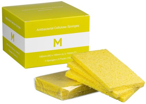 M Cellulose Sponges Yellow 3pc 5pk/ctn