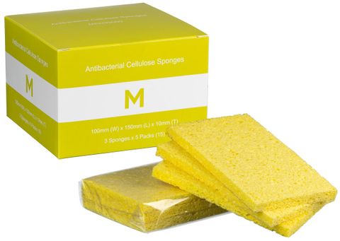 M Cellulose Sponges Yellow 3pc/pk 5pk/ct