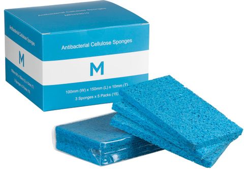 M Cellulose Sponges Blue 3pc/pk 5pk/ctn