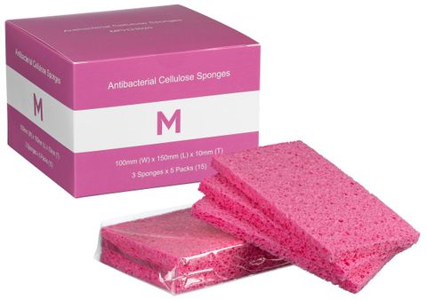M Cellulose Sponges Pink 3pc 5pk/ctn