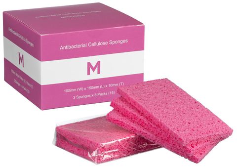 M Cellulose Sponges Pink 3pc/pk 5pk/ctn