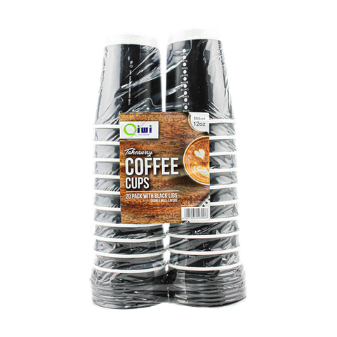 12oz Coffee Cup Set W/Lid 20pk x 20sets