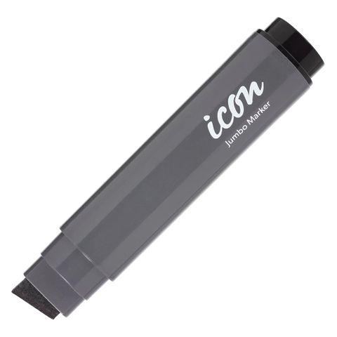 Icon Jumbo Marker Black Chisel Tip 6pk