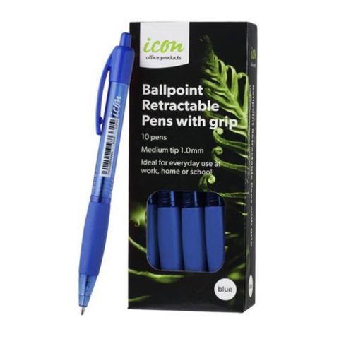 I Grip Ball Point Pen Blue 1.00mm 10pk