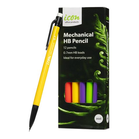 I Mechanical Pencil HB 0.7mm Assrt. 12pk