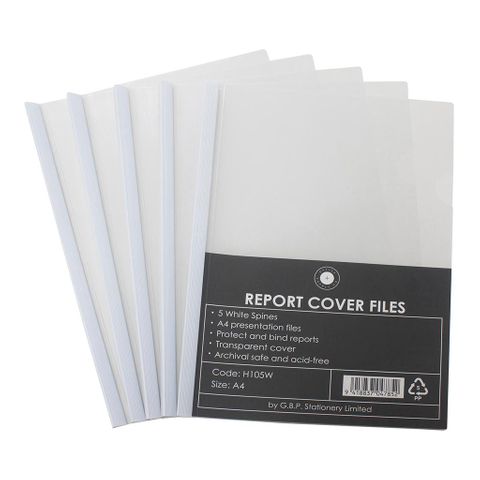 OSC Rprt Cover Clear A4 White 5pk