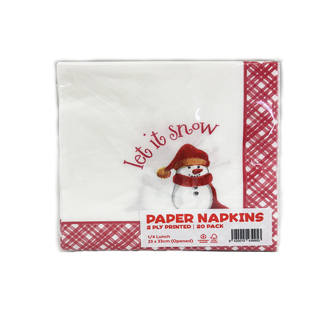 Q Xmas Napkin Snowman 20pcx100pk/ctn