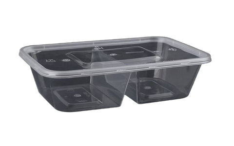 SS 650ml 2C Rectangle Cont/Lid 300sets/c