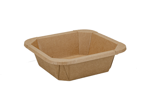 Q 400ml Kraft Tray Square 300pcs/ctn