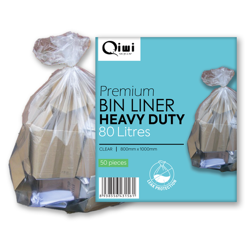 Q Rubbish Bag 80L CLEAR 50pcx7pk 350pc/c