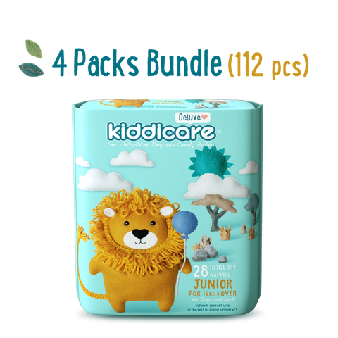 KC Deluxe Nappies Junior 112pcs Size 6