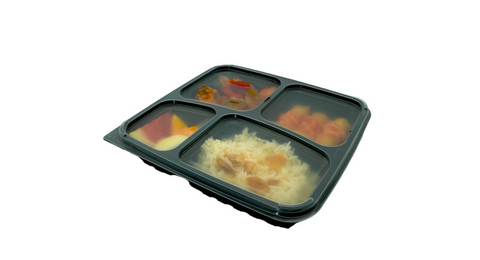 Q PP 4 Comp Lid A Clear 300pcs/ctn