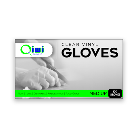 Q Clear Vinyl Gloves PF Medium 10pk/ctn
