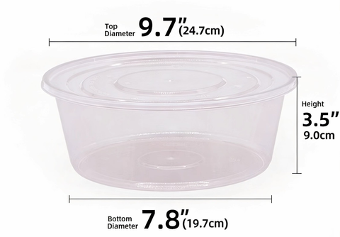Q 3000ml Round Cont+Lid Set 90sets/ctn