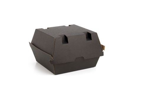 Q Kraft Black Burger Box Small 250p/ctn