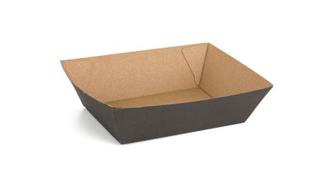 Q Kraft Black Food Tray #1 - 500pcs/ctn