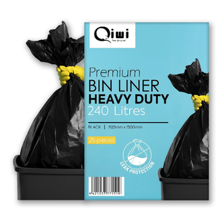 Q W/Bin Bag BLK 240L 25pcx6pk 150pcs/ctn