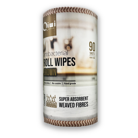 Q AntiBac Roll Wipes Brown 90s 4roll/ctn