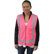 WORKWEAR IRONWEAR VEST HI VIS TAPED NIGHT ONLY PINK L
