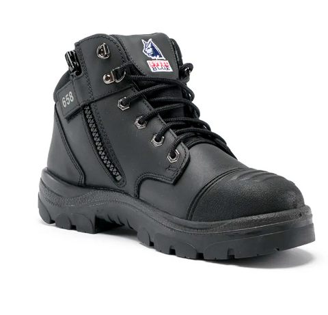 Lace up work clearance boots with side zipper