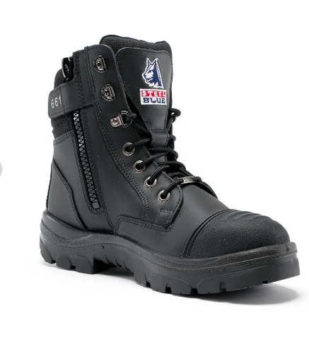 STEEL BLUE SOUTHERN CROSS 312661 BLACK SAFETY BOOT, PAIR