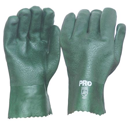 GLOVES ESKO PVC GREEN DOUBLE DIP 27CM PAIR