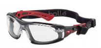 EYEWEAR BOLLE RUSH PLUS SEAL SAFETY SPEC - CLEAR LENS W/ GASKET (RED/BLK FRAME)