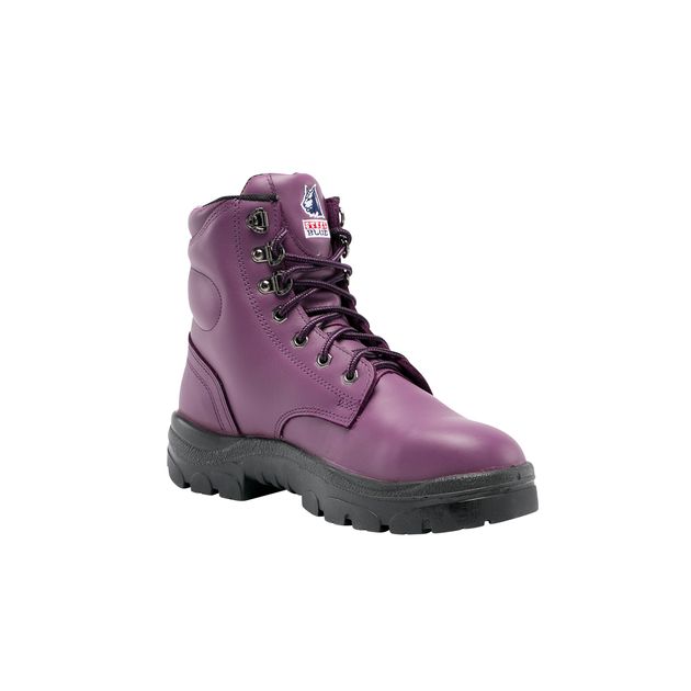 purple safety boots