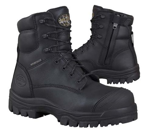 lace up safety boots with zip