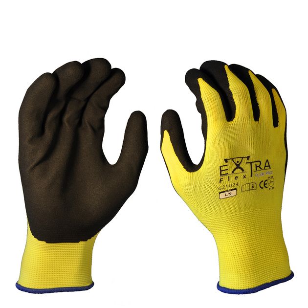 Gloves Safe-T-Tec Hiviz Foam Latex Yellow Pair | Amare Safety