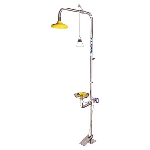 PRATT COMBINATION SHOWER W/ EYE + FACE WASH, BOWL, FOOT TREADLE