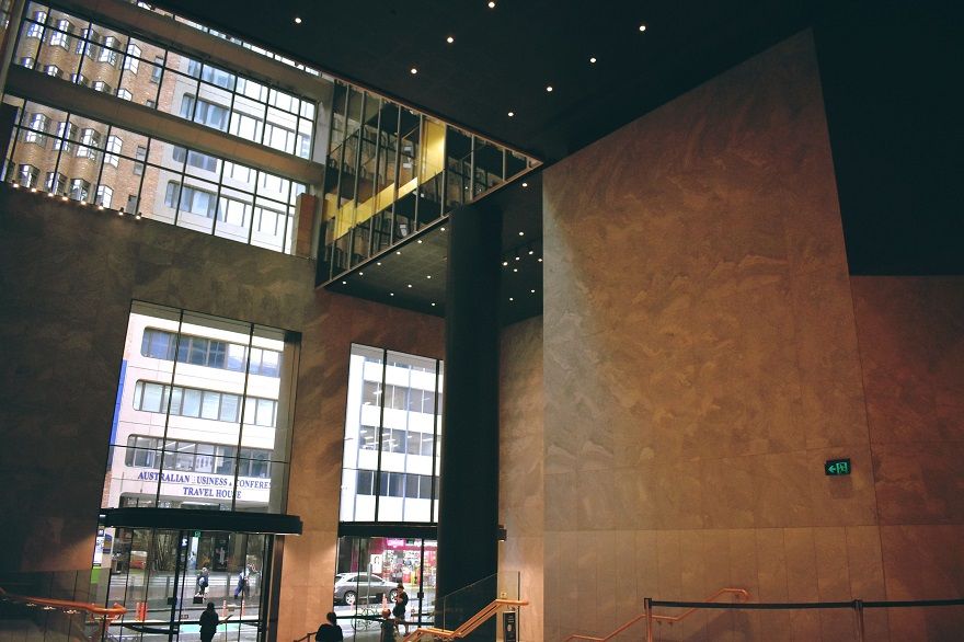 ALLTRIM architectural angles for high walls at Angel Place Sydney