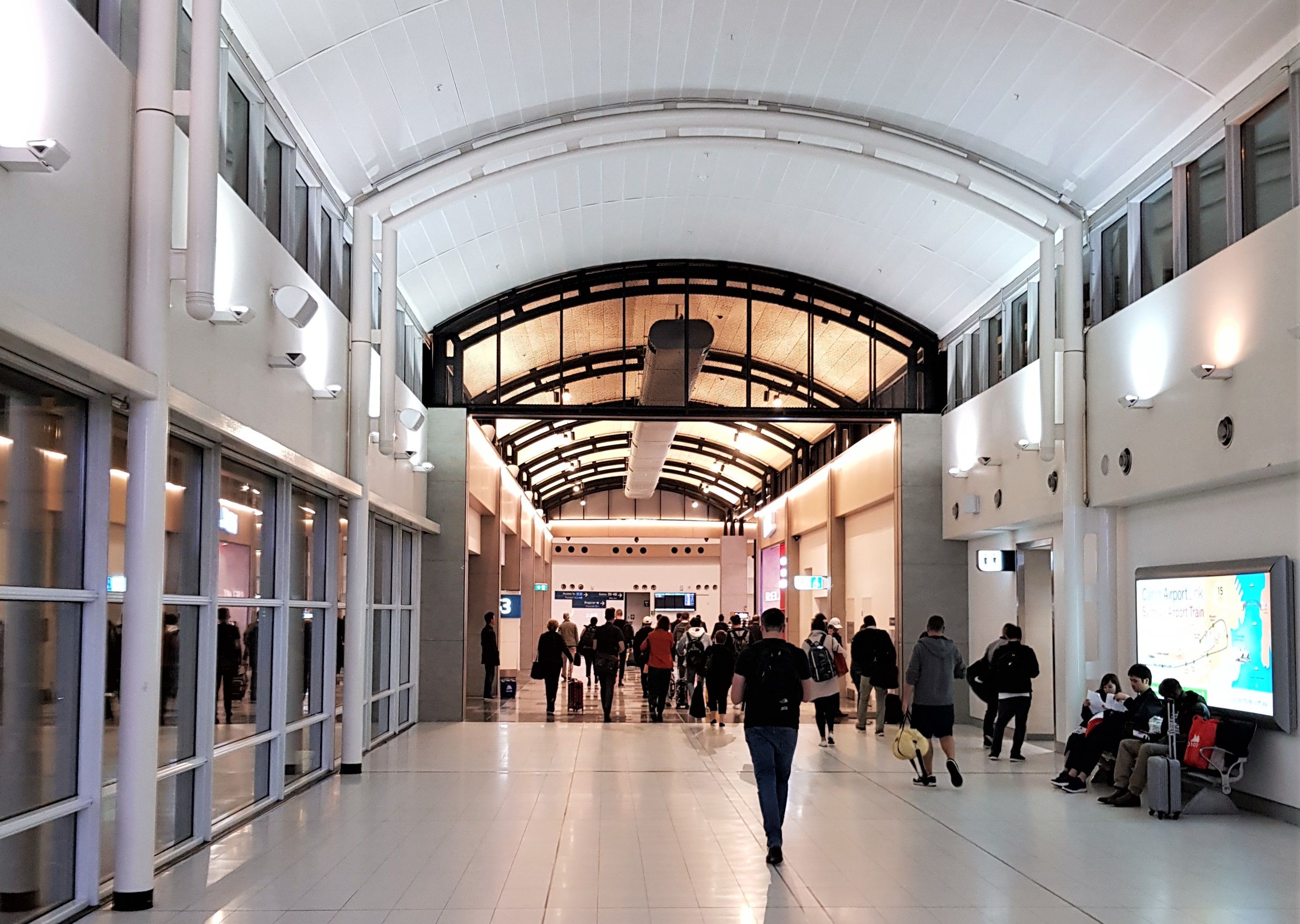 Designer look created by Amark Group's birdsmouth tile trims at Sydney T2 Terminanl