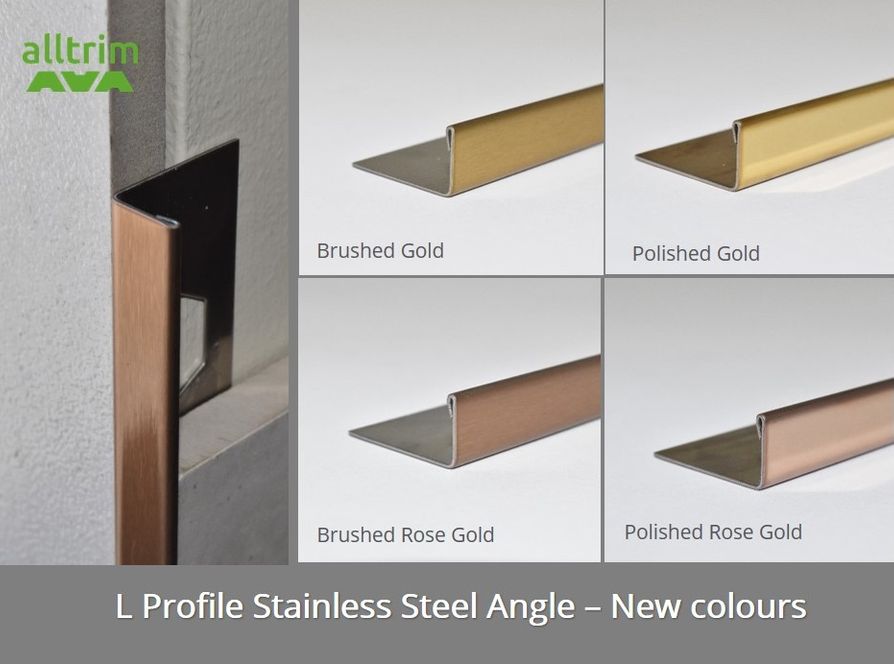 L profile stainless steel angle in gold finish by Amark Group